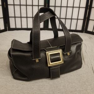 Adrienne Vittadini black leather handbag.